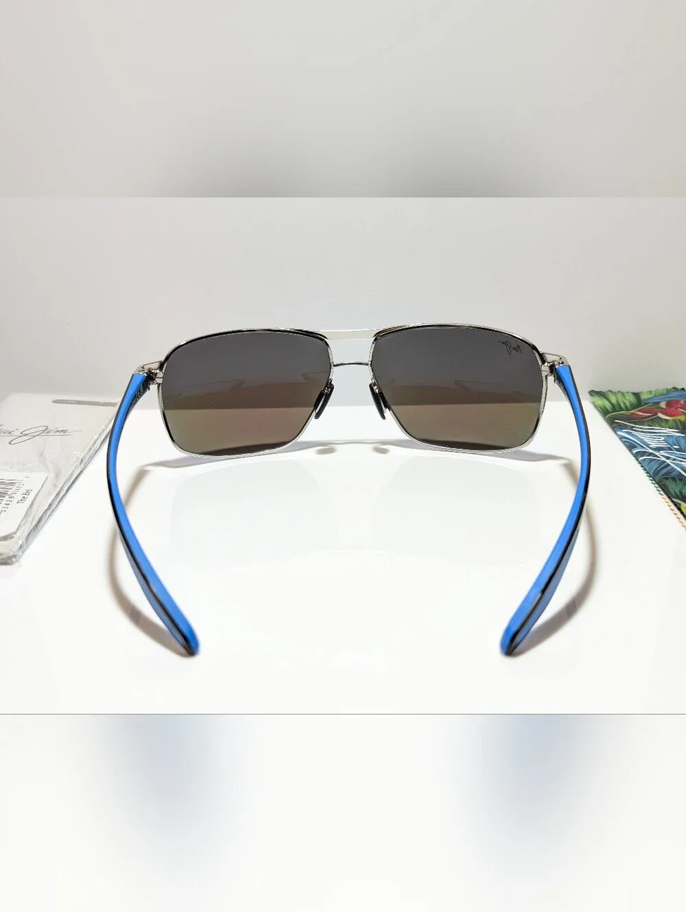NEW Maui Jim The Bird Chrome Aviator Polarized Blue Hawaii Sunglasses B835-17A
